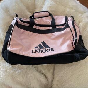 Large pink adidas workout bag
